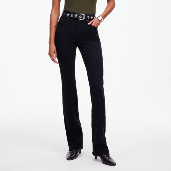 Madewell Jeans Womens Kick Out Full-Length Flare Black Size 29 NEW‎ - Picture 1 of 8
